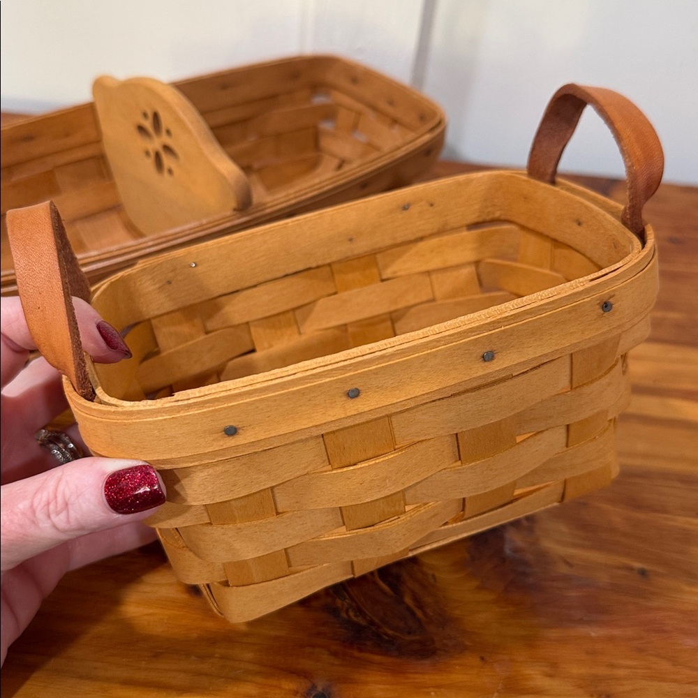 Vintage Longaberger Cracker Basket + Various Basket Set of 2 - Picture 2 of 9